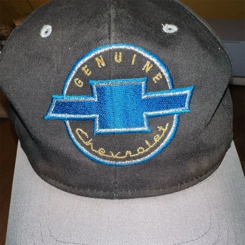 Vintage Chevrolet Snapback Hat Black Unisex Embroidered Logo Adjustable